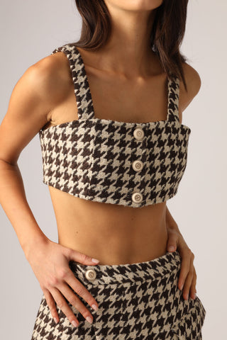 Beige Houndstooth Camisole Vest - By Quaint
