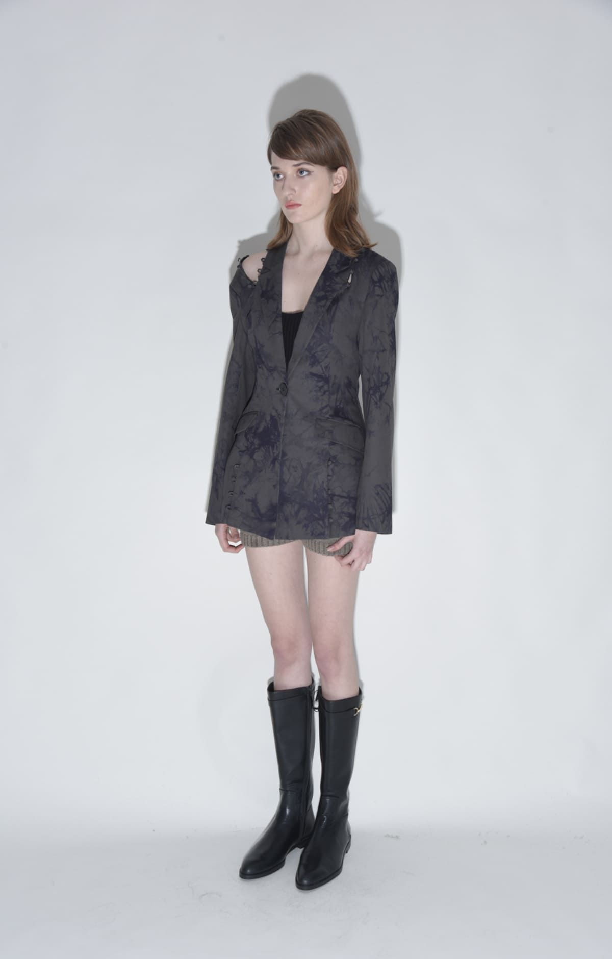 Tie-dye Shoulder-opening Blazer - By Quaint