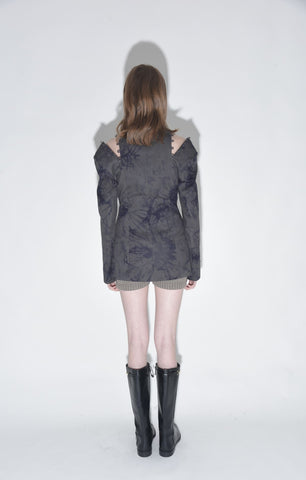 Tie-dye Shoulder-opening Blazer - By Quaint