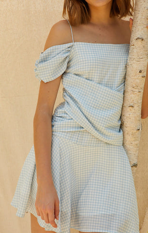 Blue Plaid Slip Dress - By Quaint