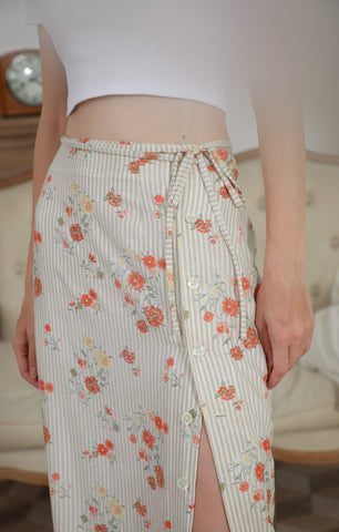 Striped Print Half Skirt - By Quaint